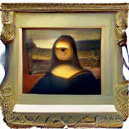 generated: a painting of the mona lisa on a white wall #4